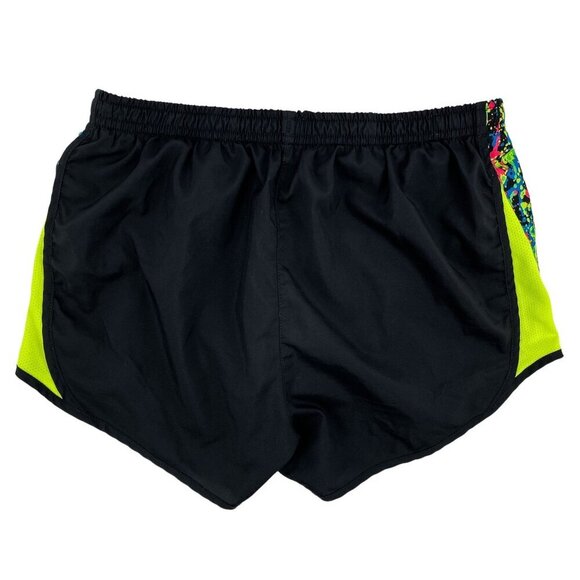 Nike Dri-Fit Neon Abstract Athletic Running Workout Tempo Shorts Black Lime - Picture 5 of 6